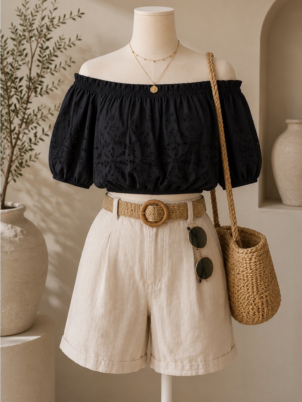 NWT Lilly Pulitzer Top XL Cotton Eyelet Embroidered Black Off Shoulder w Elastic